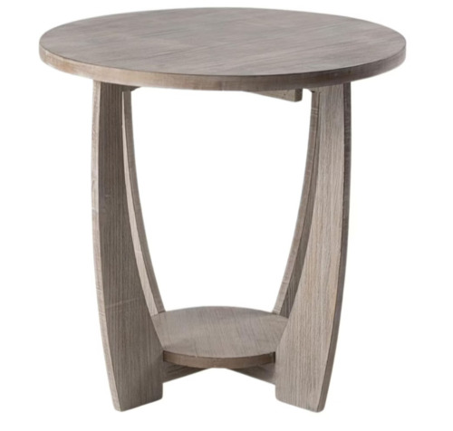 COZAYH Rustic Farmhouse Round End Table with Storage Shelf for Living Room, Grey New In Box $299