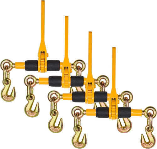 VEVOR Ratchet Chain Binders, 1/4"-5/16", 2600 lbs Safe Working Load, 4 Pack Load Binder with 2 Grab Hooks, Tie Downs for Transport Chain, Heavy Duty Tow Chain Ratchet Binders for Flatbed Truck Trailer New in Box $299