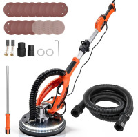 VEVOR Drywall Sander, 850W Electric Drywall Sander, Popcorn Ceiling Removal Tool with 5 Variable Speed 800-1700 RPM, Double-Deck LED Light, Foldable & Extendable Handle, 15 Sanding Discs, Dust Hose New In Box $299