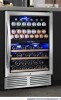 Nipus 24 Inch 94 Can and 27 Bottle Dual Zone Wine & Beverage Refrigerator Freestanding Built-in Beer and Drink Cooler with Glass Door For Kitchen, Bar or Office Classic Series New in Box $1099
