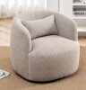 Kinwell Taupe Poly Blend Boucle Fabric Upholstered Swivel Armchair New in Box $699