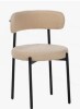 George Oliver Medieval Modern Dining Chair With Round Seat Cushions, Black Metal Legs, Curved Back Kitchen Dining Chair New in Box $299