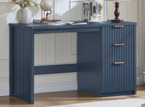 Inbox Zero 48" Modern Fluted Executive Desk With Storage Cabinet,Wood Home Office Desk With File Drawer & Metal Handles, Large Computer Writing Table New in Box $499