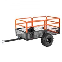 VEVOR Garden Utility Trailer, 28 Cu. Ft. & 1800lbs, ATV UTV Trailer, Tow Behind Steel Dump Trailers, Removable Rear Panel, Heavy Duty Pull Behind Yard Trailers for Lawn Mower Tractor Garden Waste, New in Box $699