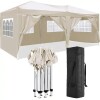Linn Homelife 10'x20' EZ Pop Up Canopy Outdoor Portable Party Folding Tent with 6 Removable Sidewalls + Carry Bag + 4pcs Weight Bag, Beige $499