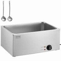VEVOR Commercial Food Warmer 19QT Bain Marie 1200W Electric Buffet Warmer Steam Table Food Warmer Countertop Stainless Steel Food Warmer Wet or Dry Use for Parties, Catering and Restaurant, New in Box $299
