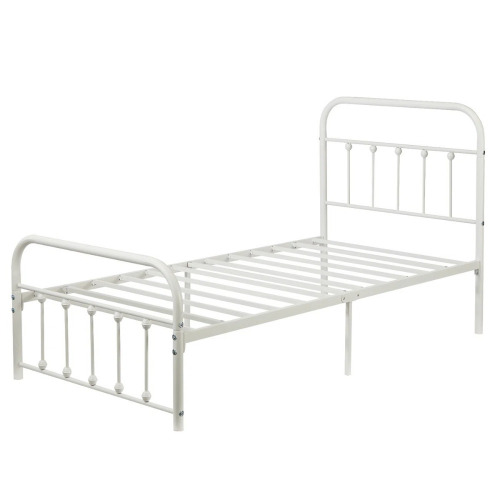 Trent Austin Design Kempst Twin Size Bed Frame with Headboard and Footboard, Classic Metal Platform Bed Frame, Mattress Foundation with Heavy Duty Metal Slats Support, No Box Spring Needed, Noise-Free, White, New in Box $299