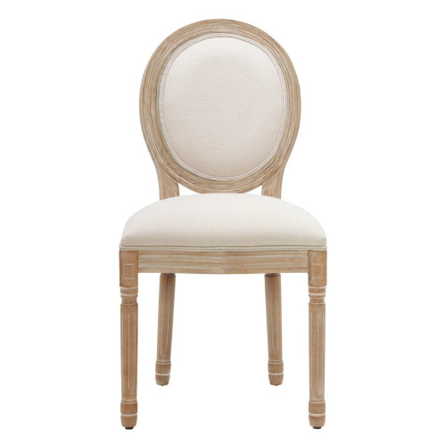Ophelia & Co. 20" H Mid Century Modern Upholstered Linen Side Chair King Louis Back Solid Wood Dining Chair, Beige Linen $399