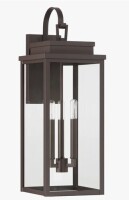 Orren Ellis Seyler 31-inch 3-light Textured Dark Bronze Exterior Wall Sconce with Clear Glass New In Box $399