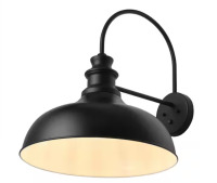 Aiwen Modern 19.68 in. W 1-Light Black Exterior Outdoor Gooseneck Oversized Barn Light Fixture Dusk to Dawn Wall Sconce New In Box $299
