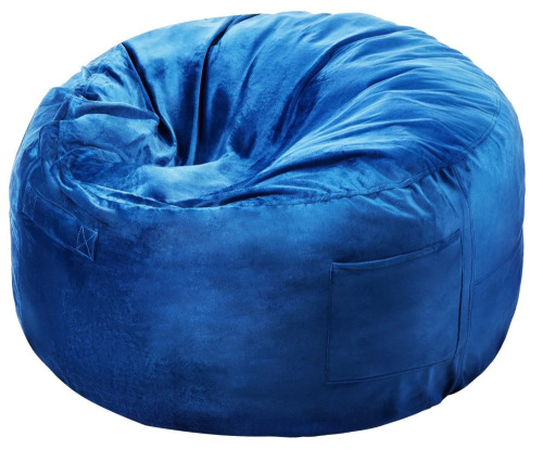 VEVOR Bean Bag Chair, 3 feet Round Bean Bag Chair with Removable and Washable Cover, 25D Memory Foam Filled with Soft and Smooth Dutch Velvet, Bean Bag for Bedroom or Playroom, Blue New In Box $99