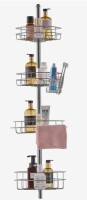 VEVOR Shower Corner Caddy Tension Pole, 56" to 114" High, Multi-Functional Shower Tension Pole with Strong Load-Bearing Tray, Rust-Proof Easy-to-Install Tension Pole, Fit for Bathroom & Washroom New In Box $79