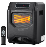 VEVOR Infrared Heater, 1500W Remote Control Electric Space Heater, LED Patio Heater w/ 3 Speeds & Timer & Overheat/Tip-Over Protection & Child Lock, for Bedroom, Living Room, Nursery, Studio, ABS New In Box $99