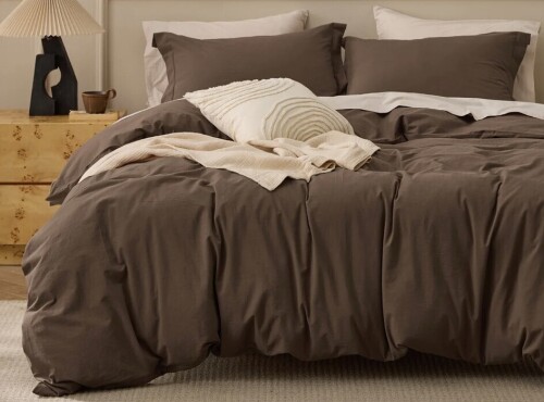 Bedsure 3-Piece 100% Washed Cotton Duvet Cover Oversized King Set &ndash;Minimalist Cotton Beding Set For All Season $299