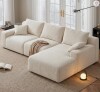 Latitude Run Boneless 97" L L-Shaped Boneless Sofa with Chaise Lounge, Tool-Free Setup, Modular Sectional Couch with Ottoman & Pillow for Living Room, Bedroom, Upholstered Corduroy/Checkered Couch $999