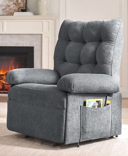 Bestier 35.83-in W Grey Power Lift Recliner Chair with Triple Motor and Side Pocket New Open Box $799