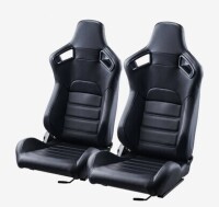 VEVOR Racing Seat, 2 Set, Adjustable Racing Cockpit with Wide Angle Reclining & High-Resilience Foam, Comfortable Racing Chair with Soft PVC Leather & Q235B Slider, Fit for Racing Cars & Go-Karts New in Box $699