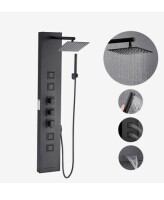 VEVOR Shower Panel Tower System with Rainfall Shower Head, 49 in Brushed Stainless Steel Shower Column, 4-Function Faucet, Wall-Mount Rain Massage System, with 4 Body Jets, Handheld, and Tub Spout New in Box $399