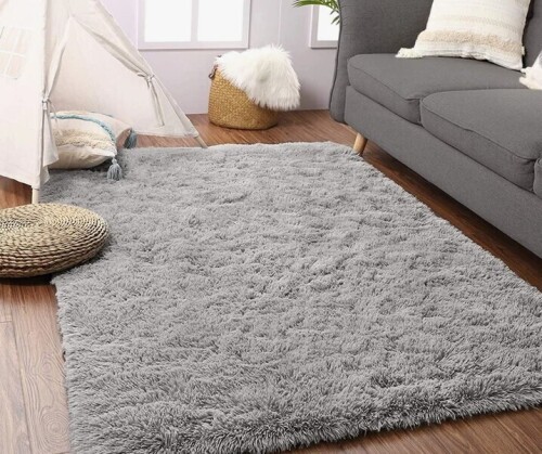 Marcer41 Shahen Rectangle Shag Area Rug 8' x 10' Gray $399
