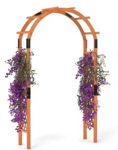 Gymax 7.7 ft. Garden Arch Wooden Arbor Outdoor Wood Trellis for Climbing Plants New in Box $399