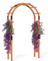 Gymax 7.7 ft. Garden Arch Wooden Arbor Outdoor Wood Trellis for Climbing Plants New in Box $399
