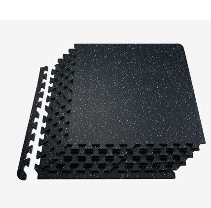 VEVOR 0.56 Inch Thick Gym Floor Mats, 25 Tiles Rubber Top with EVA Foam, 25" x 25" Gym Flooring Workout Mats with 100sq.ft Coverage, Interlocking Puzzle Gym Mats for Gym, Home, Garage, Black & White New in Box $399