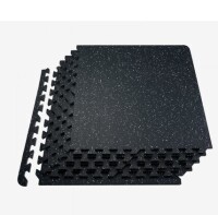 VEVOR 0.56 Inch Thick Gym Floor Mats, 25 Tiles Rubber Top with EVA Foam, 25" x 25" Gym Flooring Workout Mats with 100sq.ft Coverage, Interlocking Puzzle Gym Mats for Gym, Home, Garage, Black & White New in Box $399