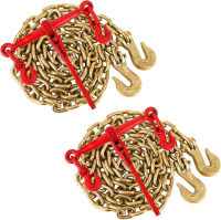 Garvee 2 Packs 3/8 in-1/2 in G70 Chain Binders Set, 3/8 in &times;10 ft Chains Load Transport Binder Chain with Grappling Hook, for Industrial, Agricultural, Logging New In Box $299