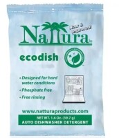 Nattura Ecodish Auto Dishwasher Detergent 1.4 oz Packet, 200 Count New In Box