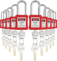VEVOR Lockout Tagout Locks Set, 10 PCS Red Safety Lockout Padlocks, with 2 Keys Per Lock, OSHA Compliant Lockout Locks, Lock Out Tag Out Safety Padlocks for Electrical Lockout Tag Out Kits New In Box $199