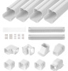 VEVOR Mini Split Line Set Cover 3-inch W 17.6Ft L, PVC Decorative Pipe Line Cover For Air Conditioner with 4 Straight Ducts & Full Components Easy to Install, Paintable for Heat Pumps, White New In Box $99
