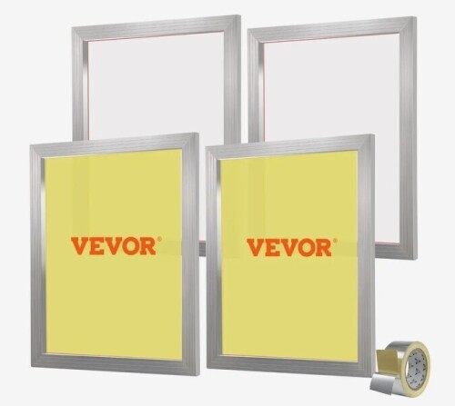 VEVOR 4-Piece Silk Screen Frame Set, 50.8 x 61 cm Aluminum Alloy Screen Printing Frames, Screen Printing Kit with 355 Mesh, High Tension Nylon Mesh and Sealing Tape for T-Shirts New In Box $199