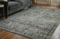 Bungalow Rose Watte Vintage Floral Border Cashmere Washable Area Rug - Soft Elegant Design for Living Room, Bedroom, or Dining Room Decor, 8' x 10' $399