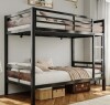 Latitude Run Bunk Bed Twin Over Twin, Heavy Duty Metal Bed With Ladder And Full-length Guardrail, Under-bed Storage Space, No Box Spring Needed, Noise Free,rustic Brown New in Box $499