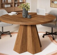 Millwood Pines Round Conference Table, Small Meeting Boardroom Table for Office, Conference Room $499