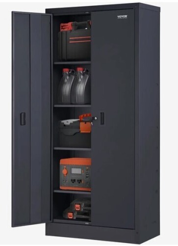 VEVOR Metal Storage Cabinet w/ 4 Adjustable Shelves & Lockable 200lbs per Shelf New $399