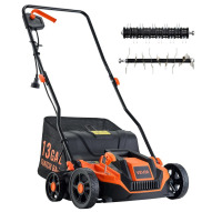 VEVOR 2-in-1 Electric Dethatcher and Scarifier, 13-Inch 13 Amp, Corded Lawn Dethatcher with 13-Gallon Thatch Collection Bag, 5-Position Depth Adjustment, Walk Behind Machine for Garden Yard Grass New In Box $299
