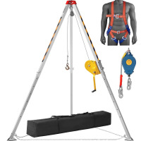 VEVOR Confined Space Tripod Kit, Confined Space Tripod 8' Legs and 98' Cable, Confined Space Rescue Tripod 32.8' Fall Protection, 2600 lbs Winch, Harness, Storage Bag New In Box $499