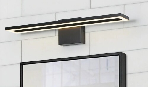 Wrought Studio&trade; Changanbi 1-Light Dimmable Modern LED Vanity Light Black Bath Bar New In Box $599