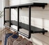 Williston Forge 59-Inch Clothes Rack with Top Shelf, 2 Tiers Wall Mounted Shelves with Hanging Rod for Laundry Room $299