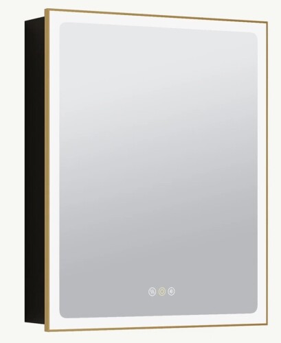 Wrought Studio&trade; Maximes Recessed/Surface Mount 24" x W x 30"H Medicine Cabinet with Mirror, Defogger, Dimmer, Outlets & USBs and Interior Light New In Box $399