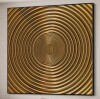 SIGNLEADER Golden Spiral Optical Illusion Mesmerizing Metallic Circles Extra Large Framed Wall Art Print Decor (Frame Assembly Required), 72" x 72" New In Box $399