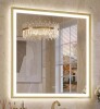ACEGOSES 36 in. W x 36 in. H Aluminum Framed LED Bathroom Vanity Mirror with Anti-Fog Dimmable Front and Backlight, Brushed Gold On Working $299