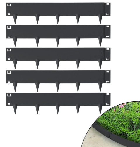 VEVOR Steel Landscape Edging, 5-pack Steel Garden Edging Borders, 39" L x 3" H Strips, Hammer-in Edging Border, Bendable Metal Landscape Edging for Yard, Garden, Lawn, 3.15" Spike Height, Black New In Box $89