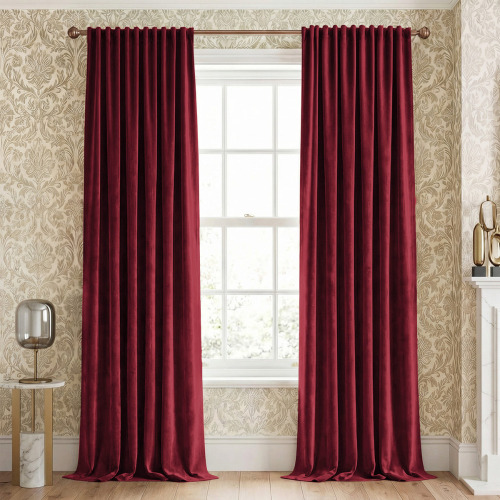 Mercer41 52" x 108" (Pair) Velvet Blackout Curtains for Living Room, Thermal Insulated Luxury Drapes for Bedroom, Room Darkening Back Tab Velvet Window Treatments $89