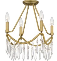 Quoizel Airedale 4 Light 12 inch Aged Brass Semi-Flush Mount Ceiling Light New In Box $399