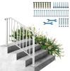 VEVOR Fit 3 or 4 Steps Outdoor Stair Railing, Handrails for Outdoor Steps, Picket#3 Wrought Iron Handrail, Flexible Porch Railing, White Transitional Handrails for Concrete Steps or Wooden Stairs New Open Box $299