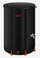 VEVOR Collapsible Rain Barrel, 100 Gallon Portable Rain Water Collection Barrel, 1000D PVC Rainwater Collection System, Garden Water Catcher Tank Storage Container with Spigot & Overflow Kit, Black New In Box $99