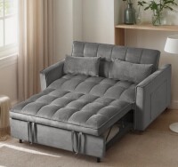 Latitude Run 3 in 1 Convertible Sleeper Sofa Bed, Modern Pull Out Couch Bed, Adjustable Backrest, Loveseat Futon Sofa with Pillows & Pockets New in Box $699