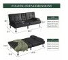 LACOO Black 66 in. Faux Leather Upholstered Convertible Folding Futon Sofa Bed 2 Cupholders New in Box $599 - 2